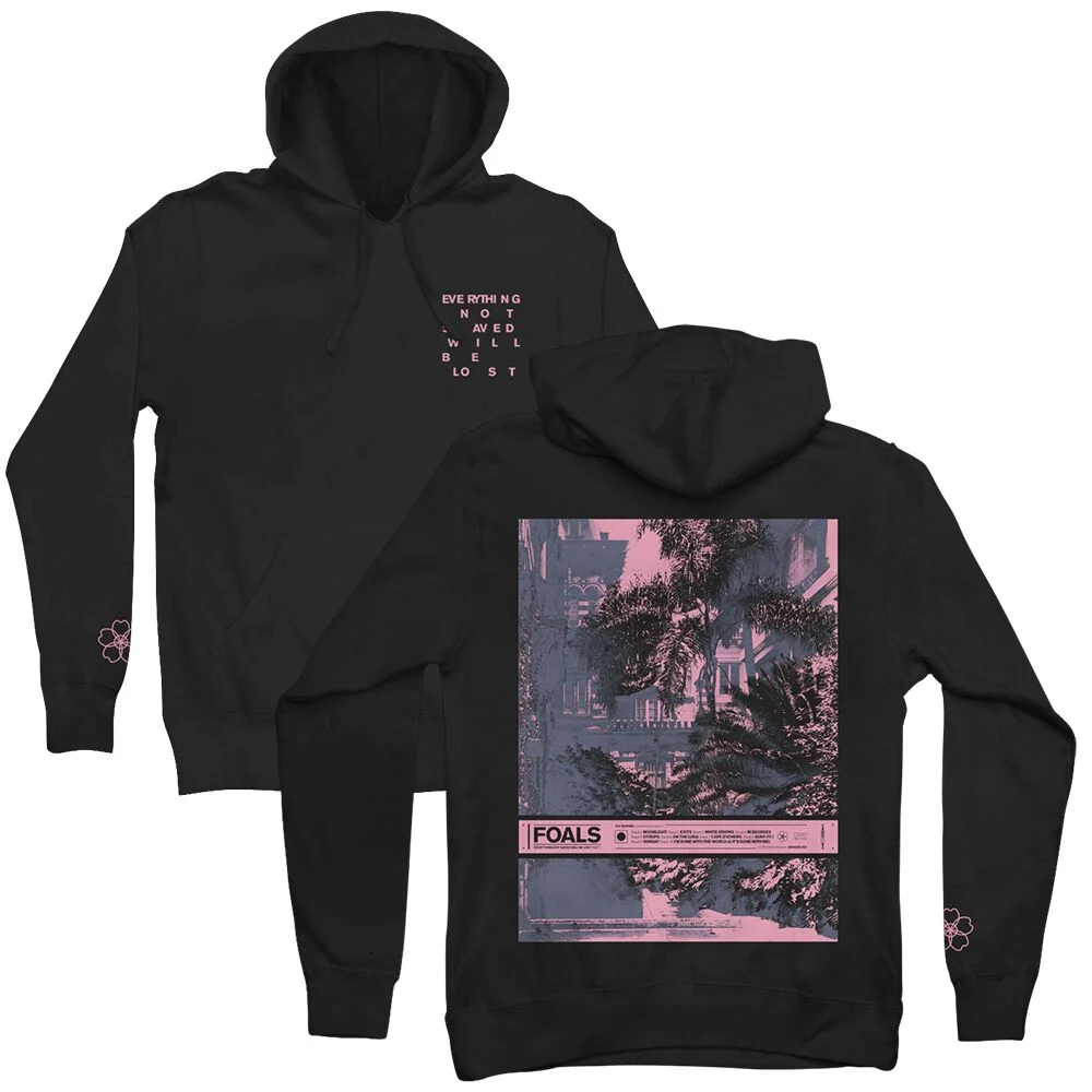 Foals Cover Split Hoodie in Black Poly-Cotton