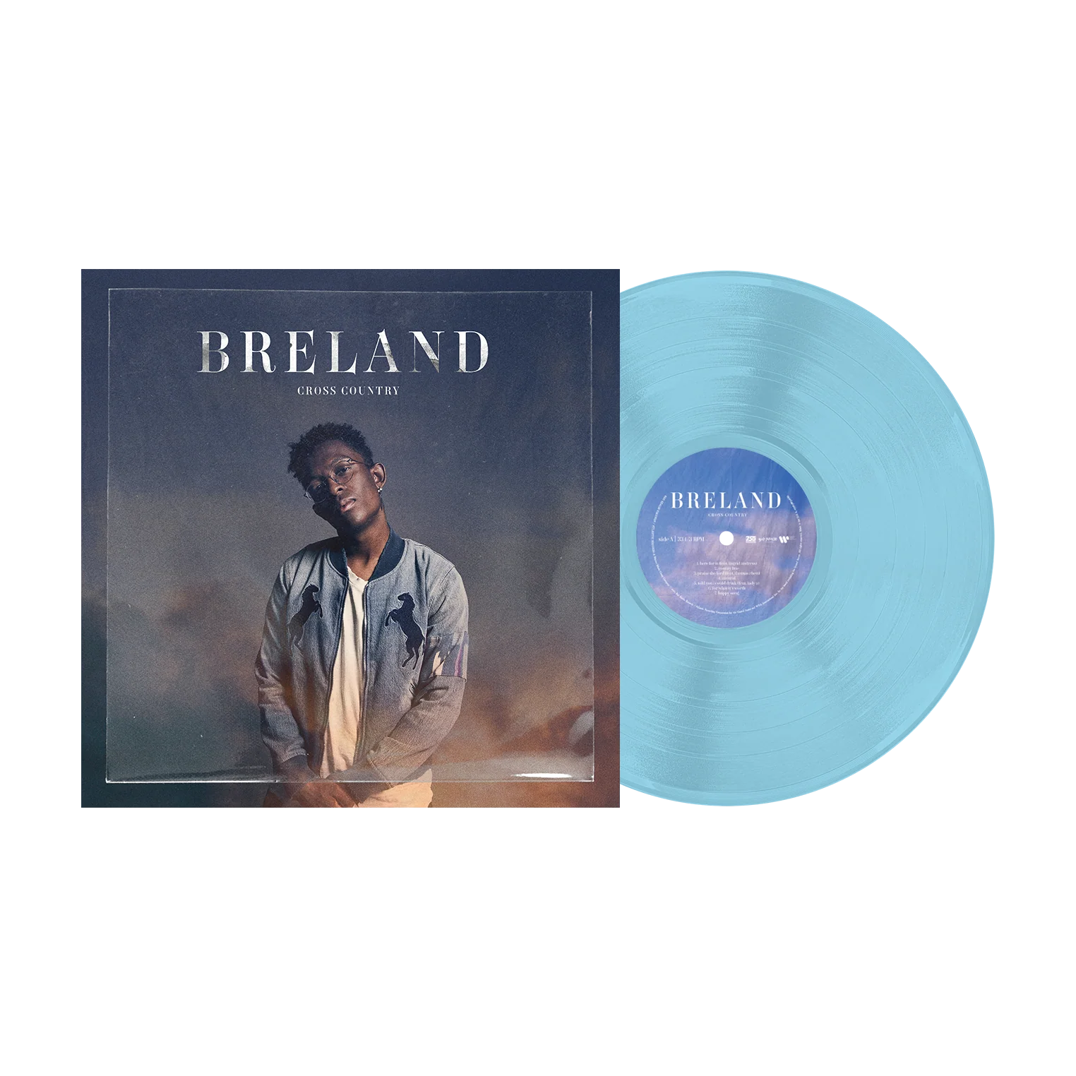 BRELAND Cross Country Album on 12 Inch Baby Blue Vinyl