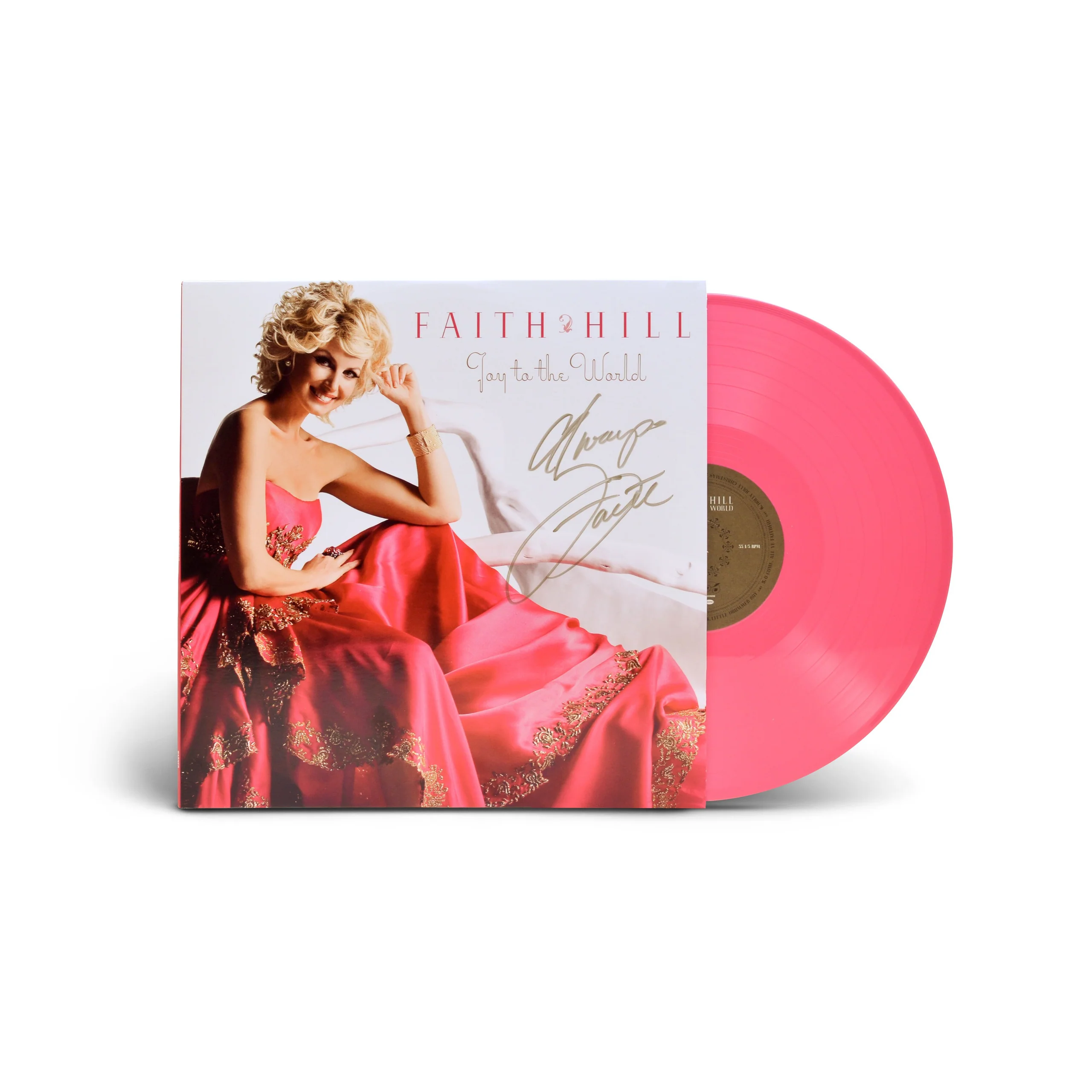 Faith Hill Joy To The World Hot Pink Vinyl Autographed