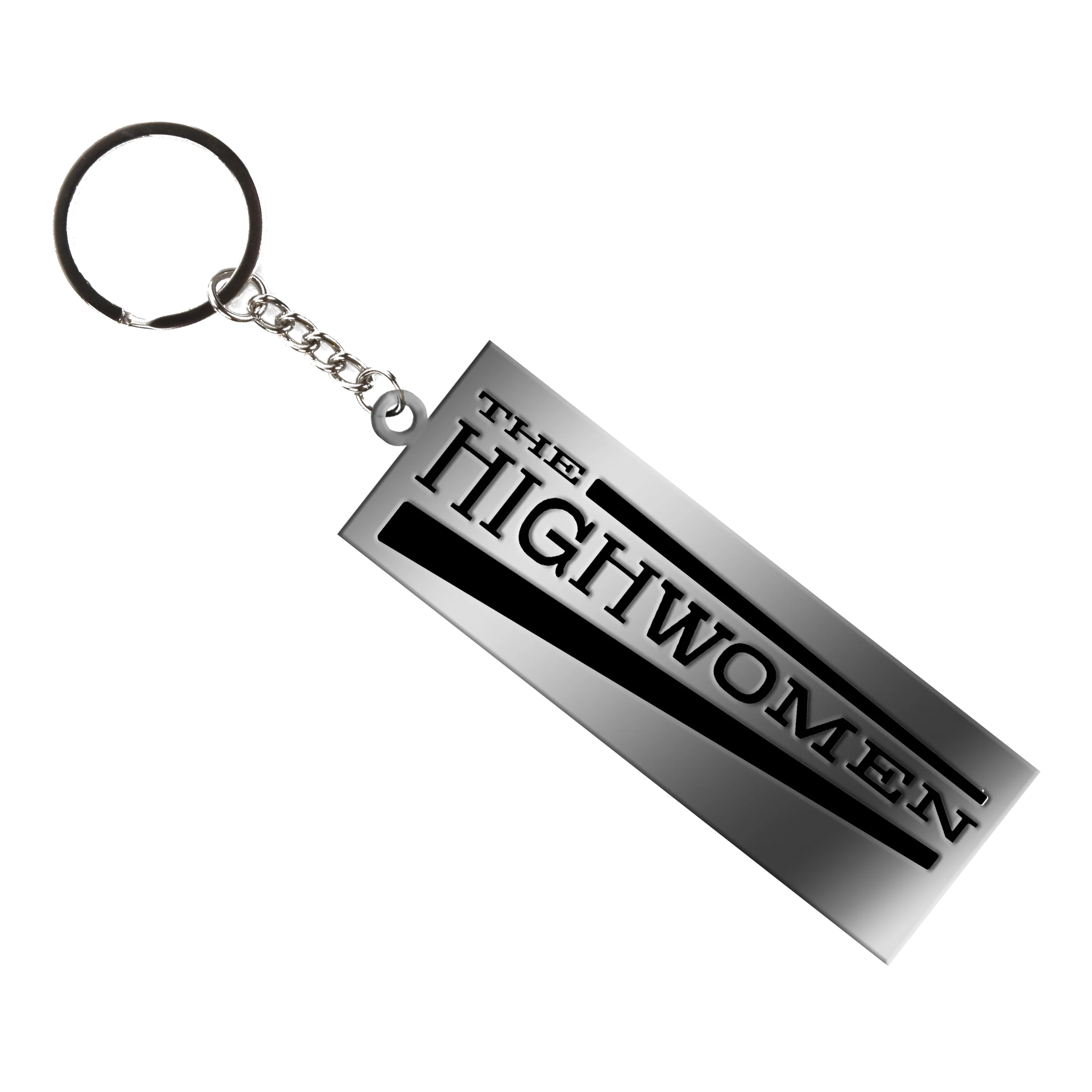 The Highwomen Logo Keychain in Black on Silver