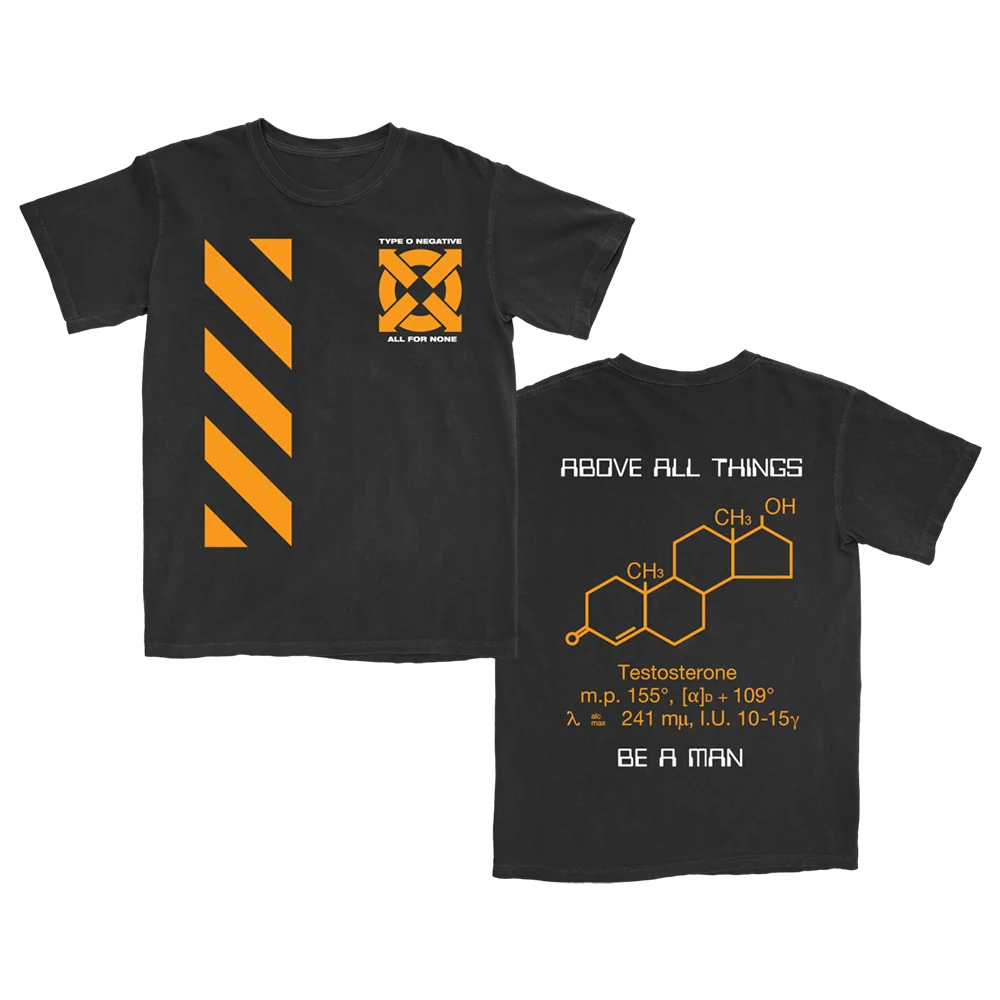 Type O Negative Be A Man T-Shirt With Orange Logo Print