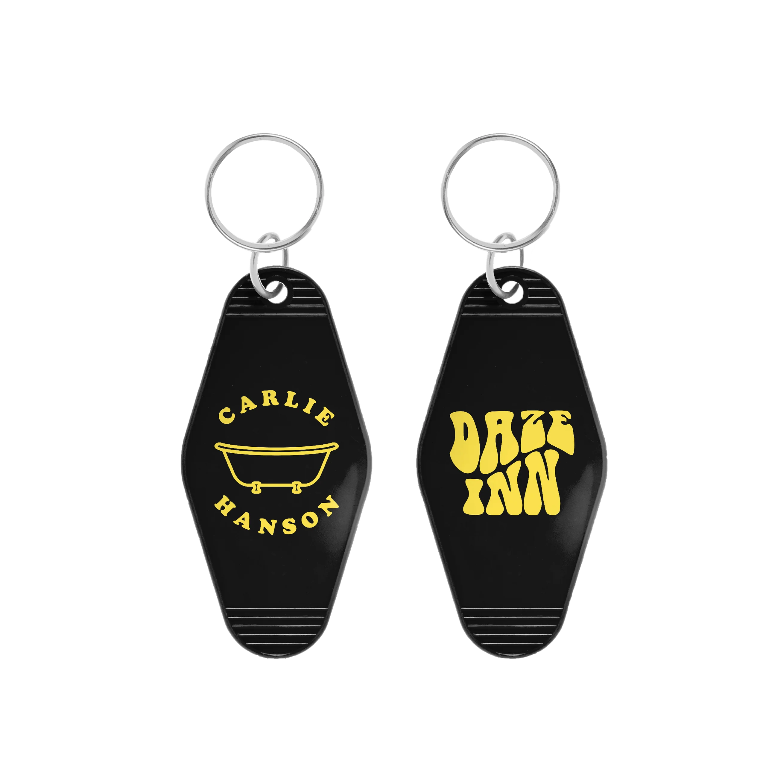Carlie Hanson Daze Hotel Keychain in Black and Yellow