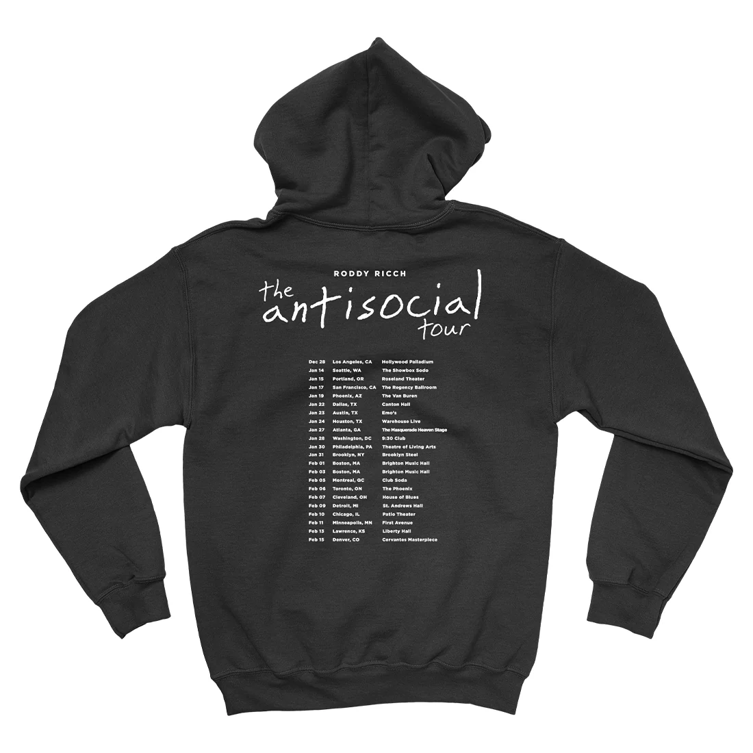 Roddy Ricch Antisocial Tour Hoodie in Black