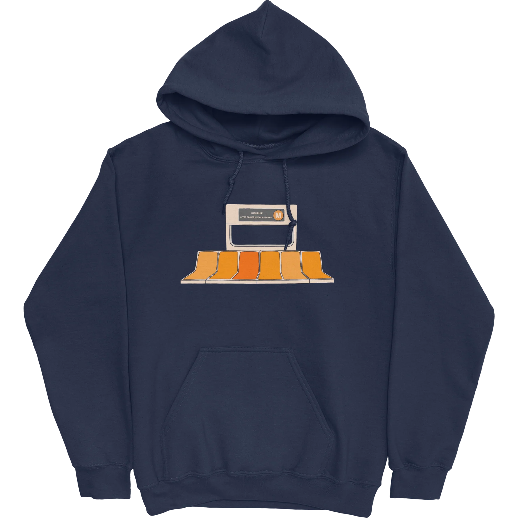MICHELLE Subway Seats Navy Blue Unisex Hoodie