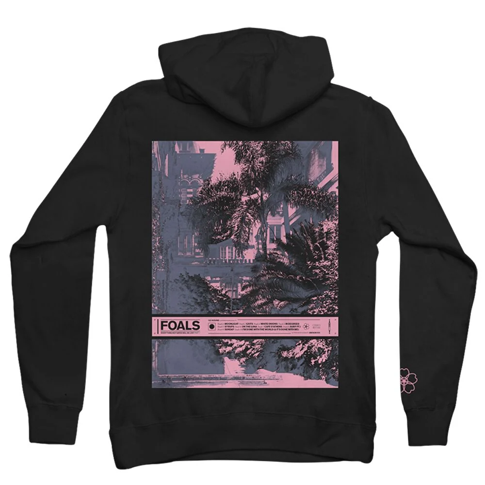 Foals Cover Split Hoodie in Black Poly-Cotton