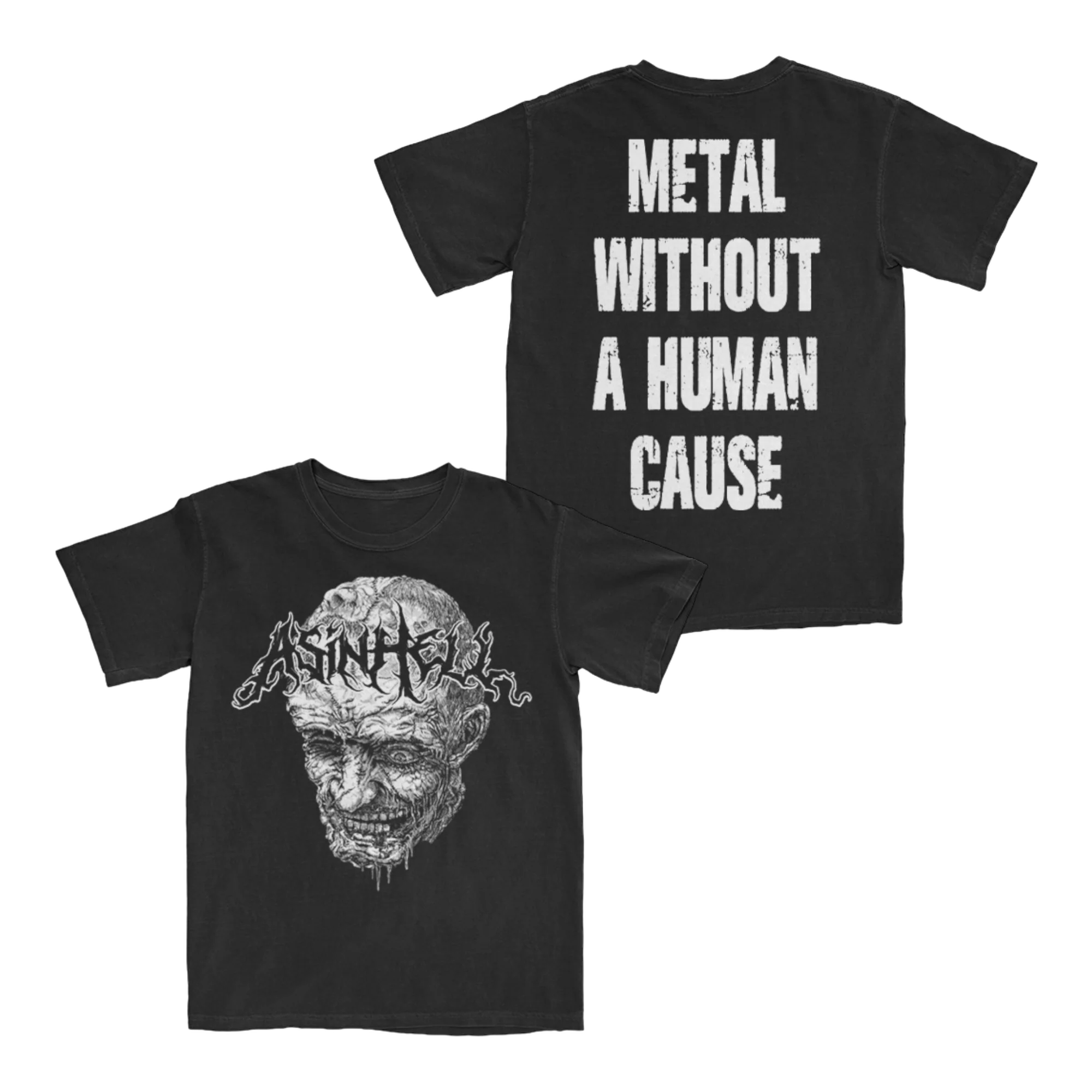 Asinhell Metal Without a Human Cause Black T-Shirt
