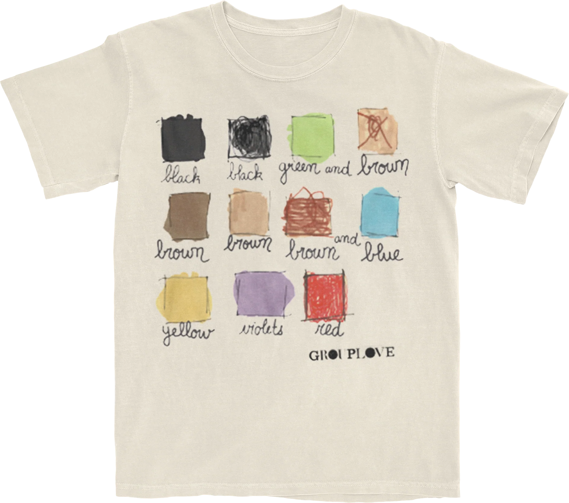 Grouplove Colour Swatches T-Shirt in Ecru Unisex Tee