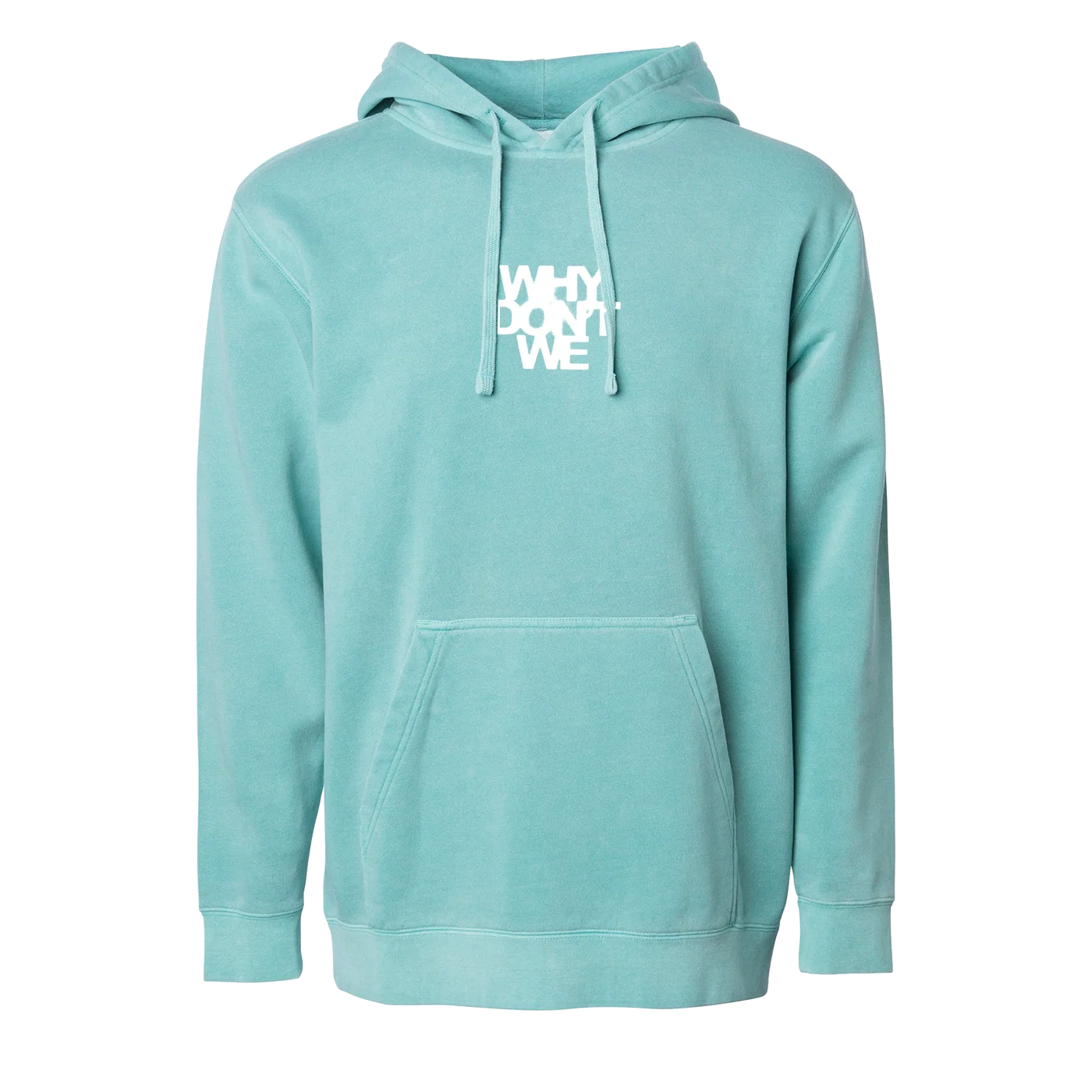 Why Don't We Logo 薄荷绿柔和色连帽卫衣 中性版型