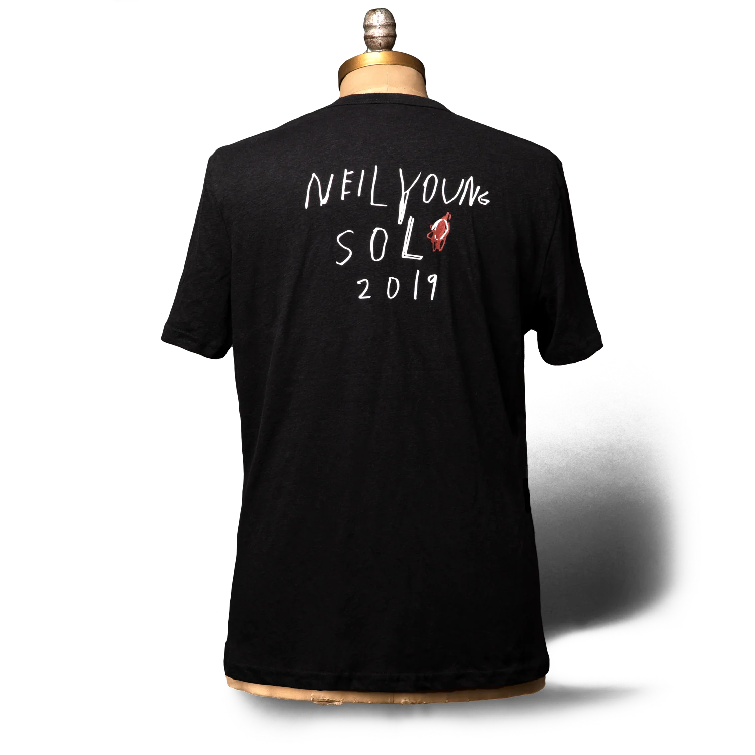 Neil Young Soft Organic Men's Black T-Shirt with Heart Solo Print