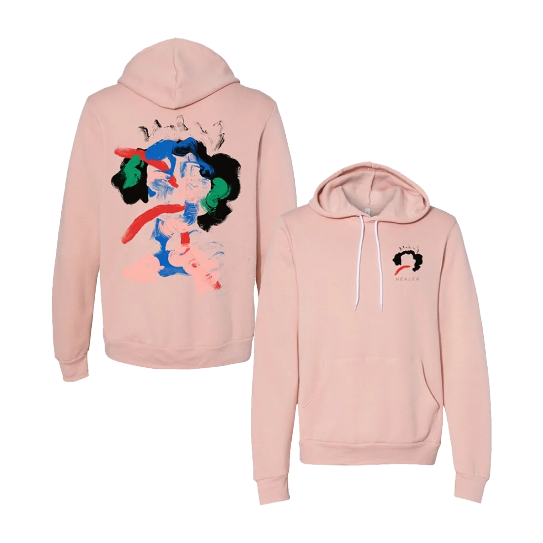 Grouplove Healer Paint Hoodie Peach Pullover with Album Art