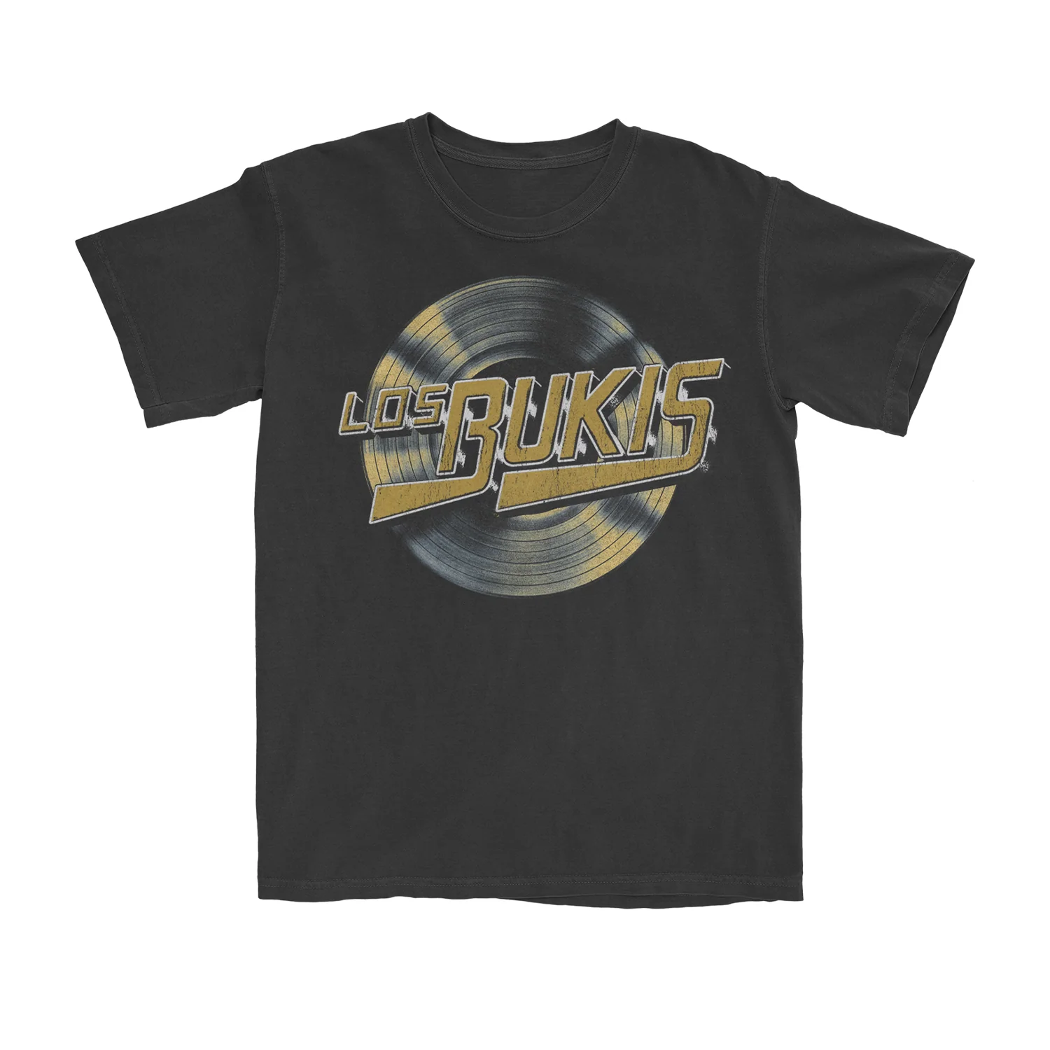 Los Bukis 复古黑胶 T 恤 黑色 Logo 设计