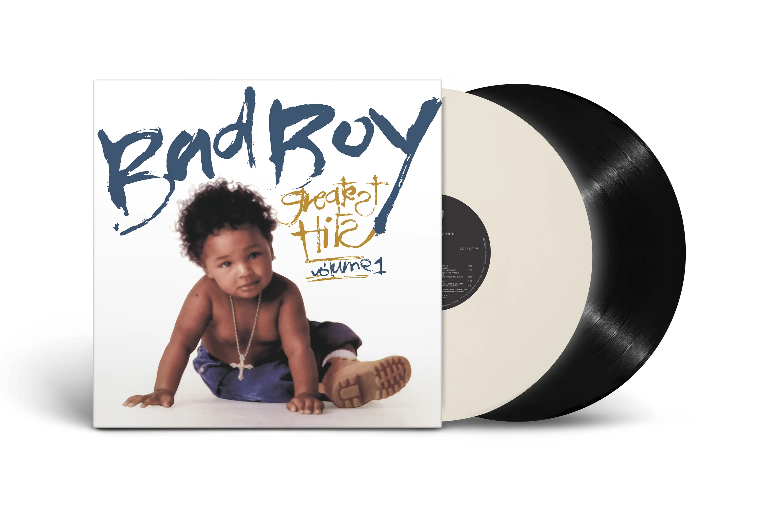 Bad Boy Greatest Hits Vol. 1 on 2LP Black and White Split Vinyl
