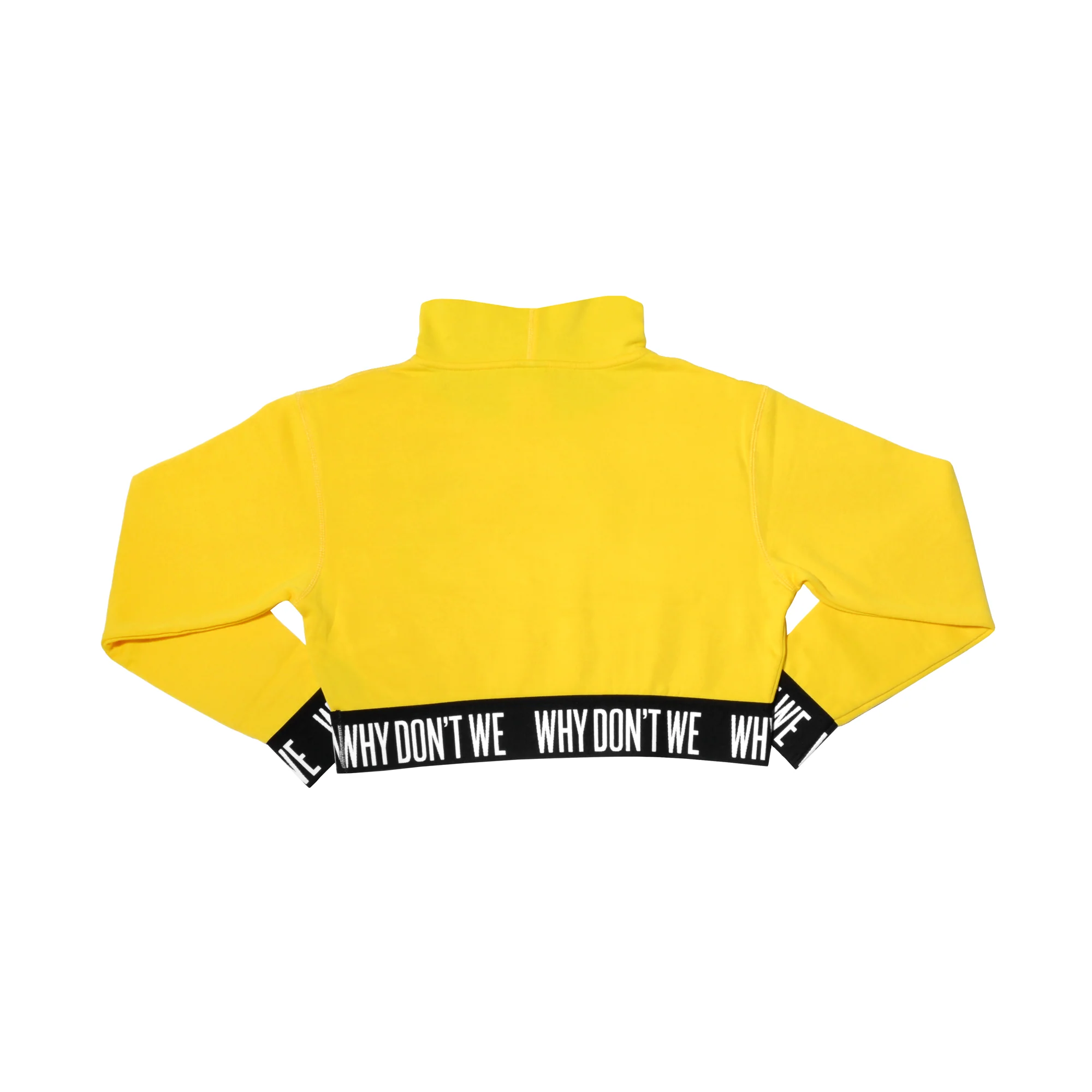 Why Don't We Yellow Crop Top Hoodie with Band Logo Print