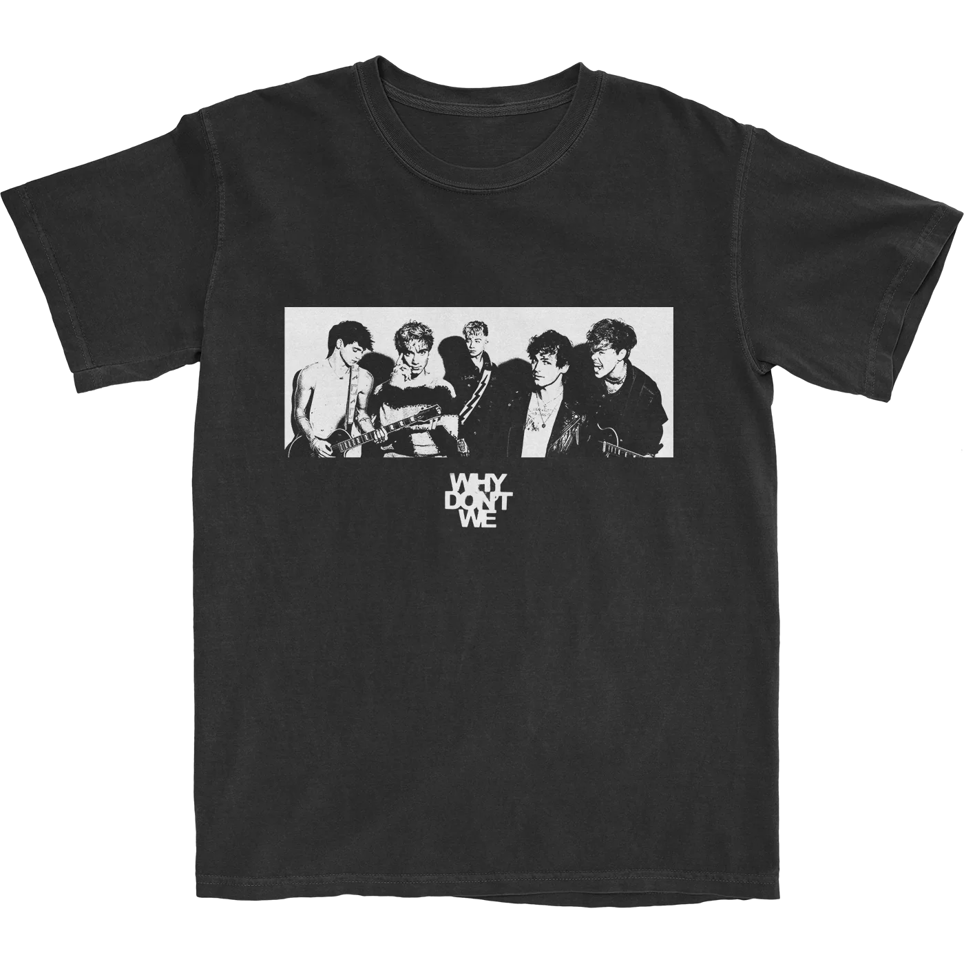 Why Don't We The Band Shot Black T-Shirt With Logo Print