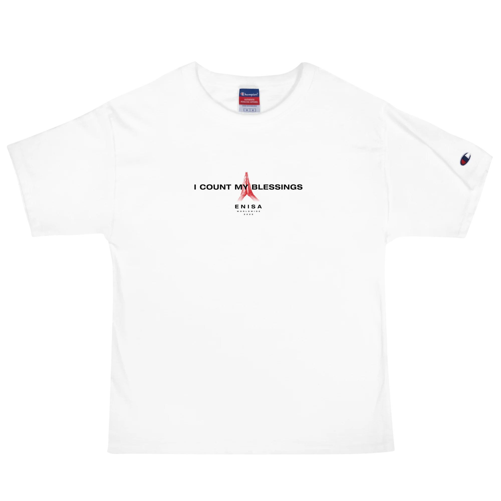 ENISA Count My Blessings White Unisex Tee with Back Print