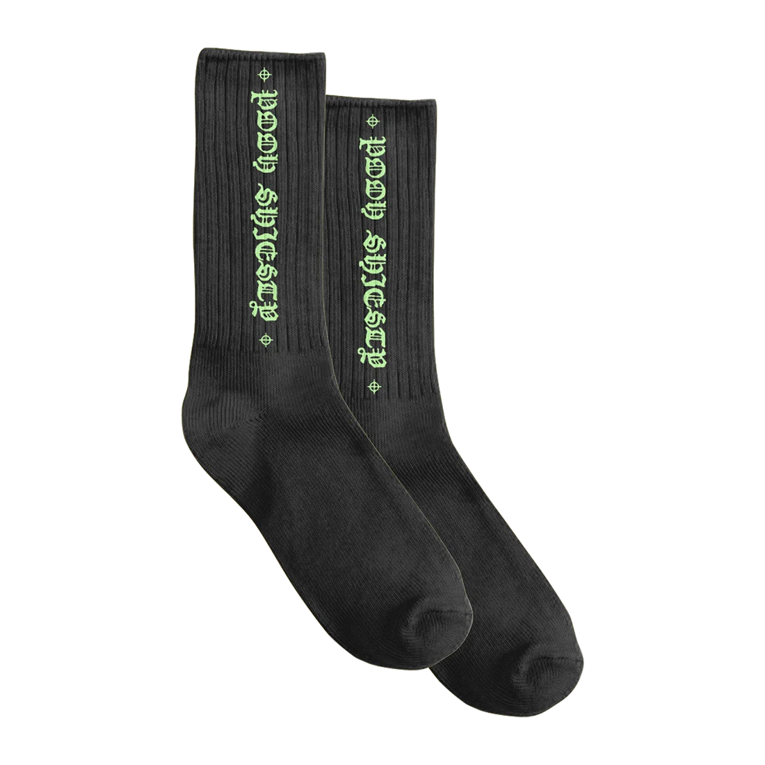 Pooh Shiesty Gothic Shiesty Crew Socks in Black