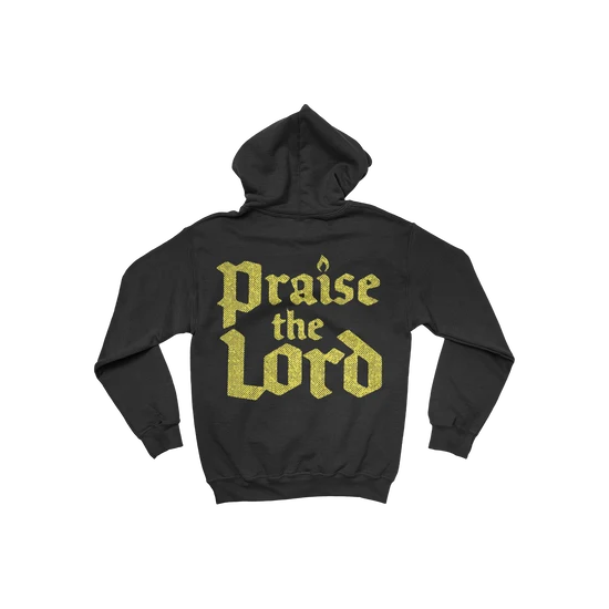 Praise the Lord 黑色中性款连帽卫衣 前后图案款
