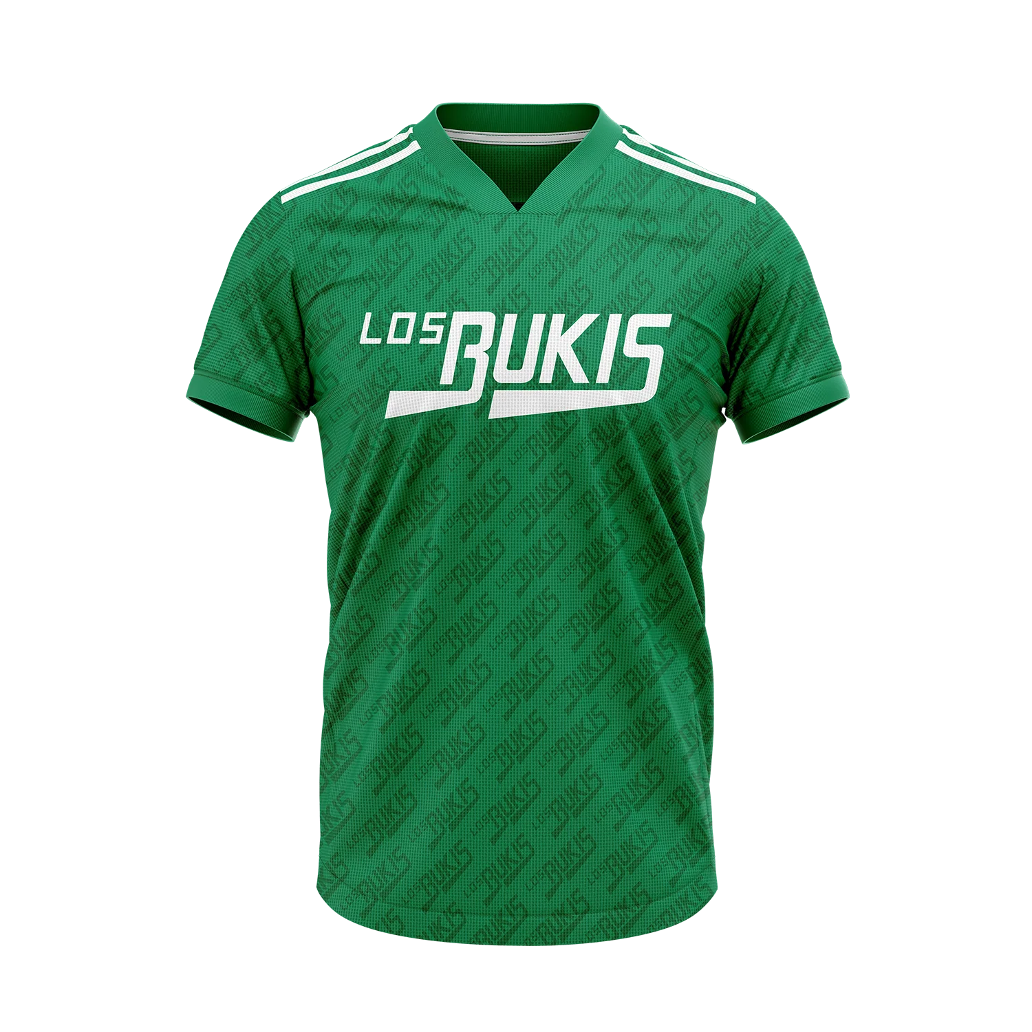 Los Bukis Futbol Jersey in Green with Logo Front and Back