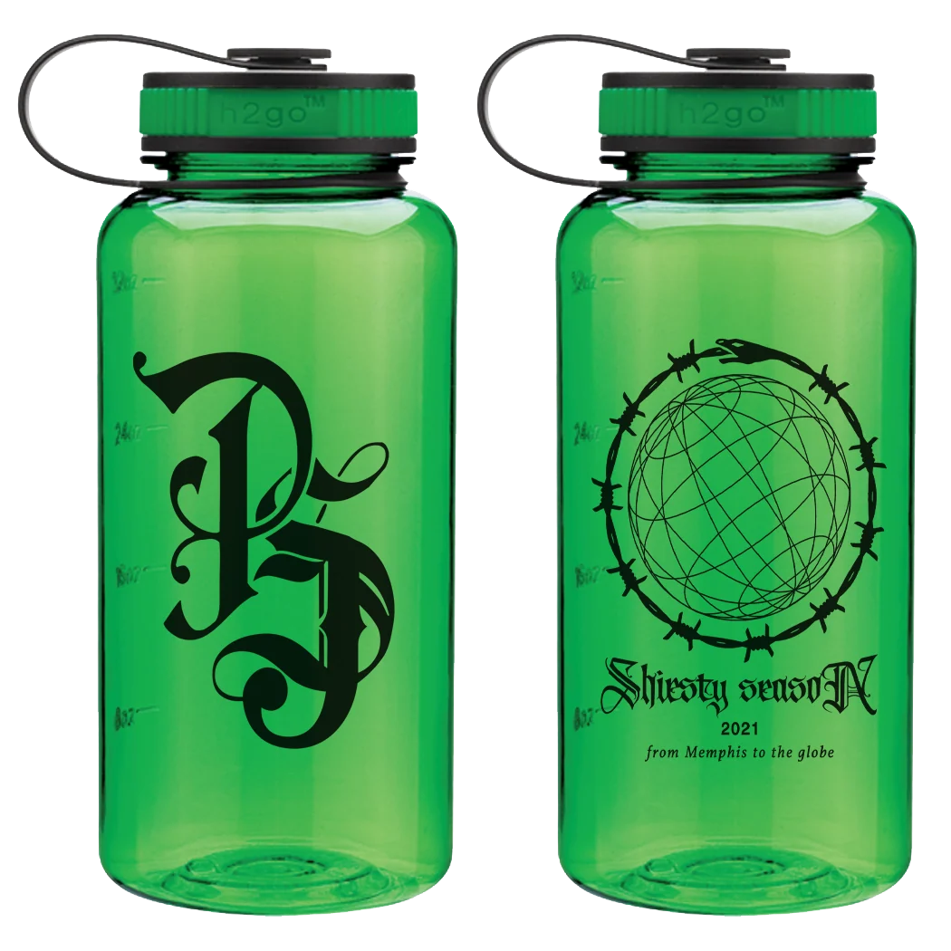 Pooh Shiesty PS Initials Water Bottle in Green