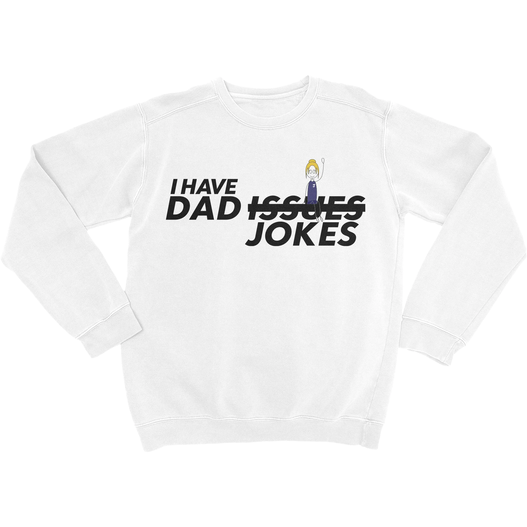 Jax Dad Jokes 图案圆领卫衣 白色中性版型