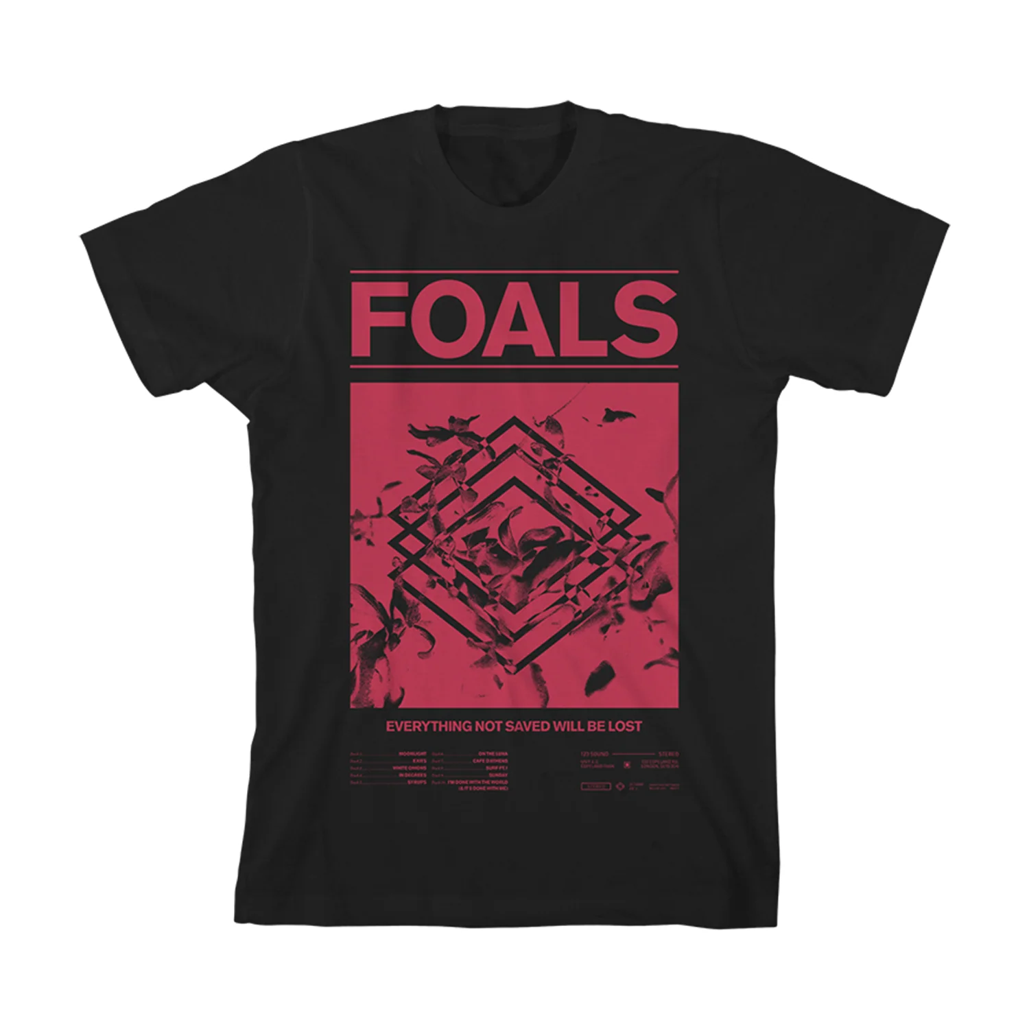 Foals Diamond Flowers Tour 黑色 T 恤