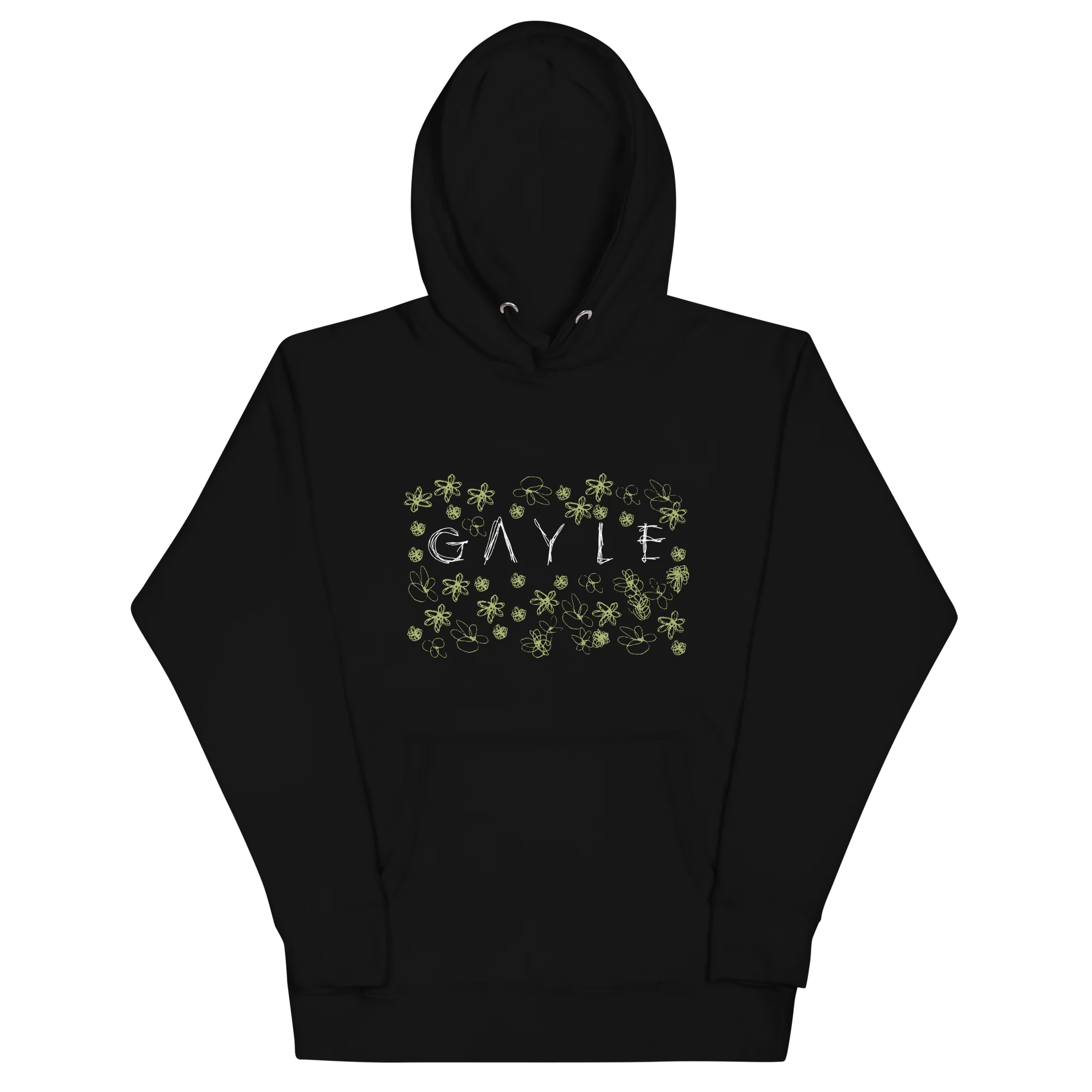 GAYLE Flower Logo Hoodie in Black Unisex Fit