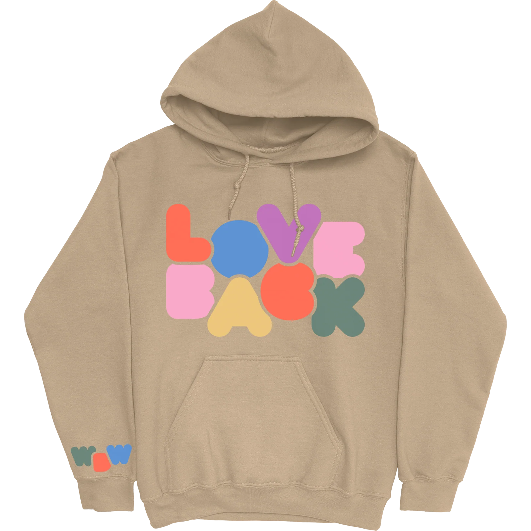 Why Don't We Love Back Bubbles Hoodie in Sand, Limited Run
