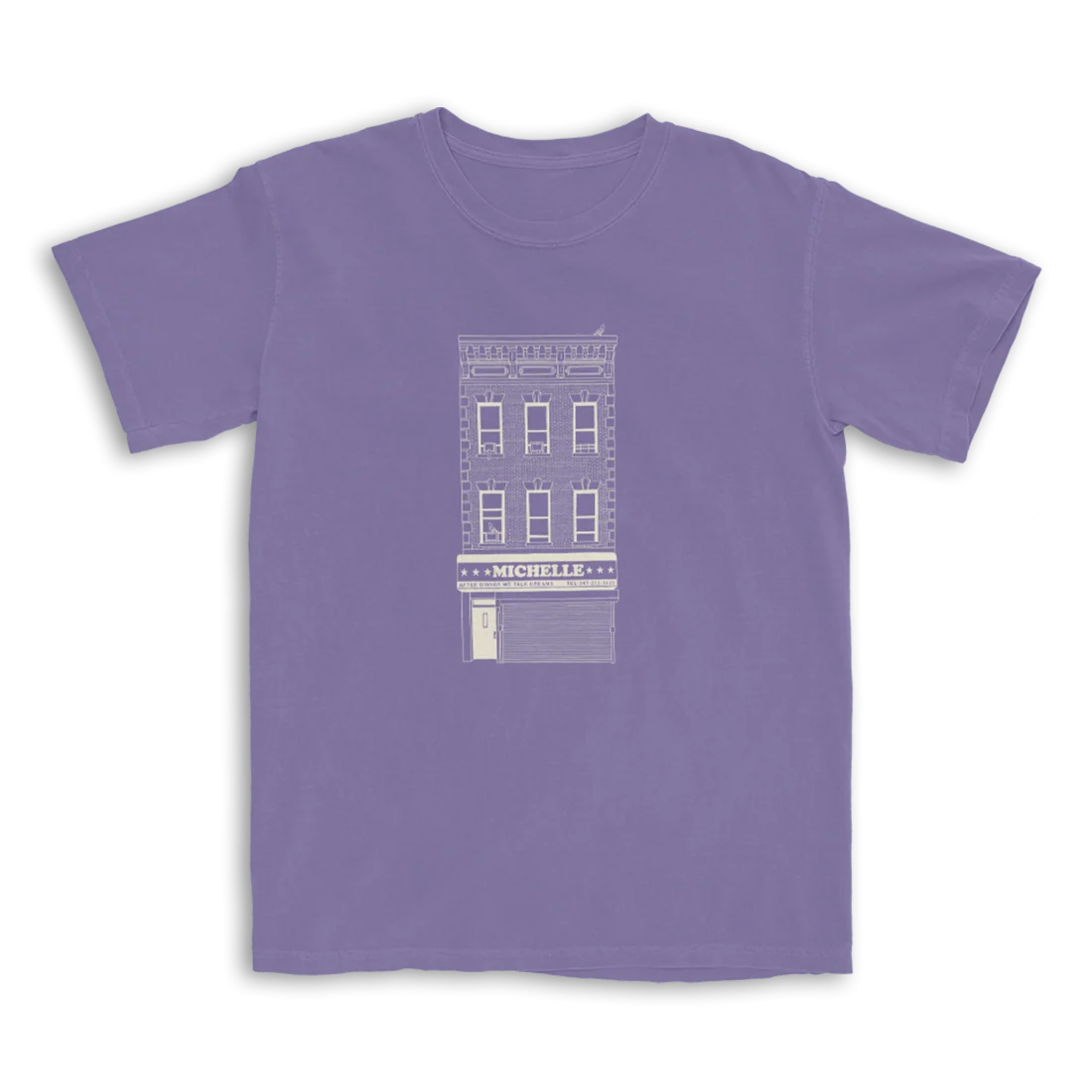 MICHELLE APT Building Tee with Building and Band Sketches