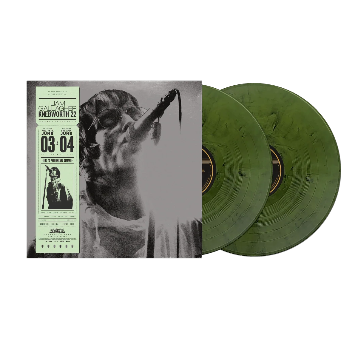 Knebworth 22 Exclusive Olive and Black Marble 2LP Vinyl