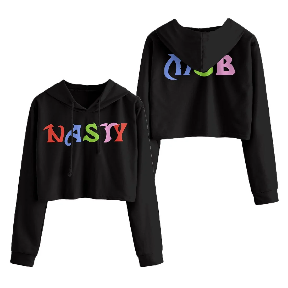 Rico Nasty Nasty Mob 短款连帽卫衣 黑色