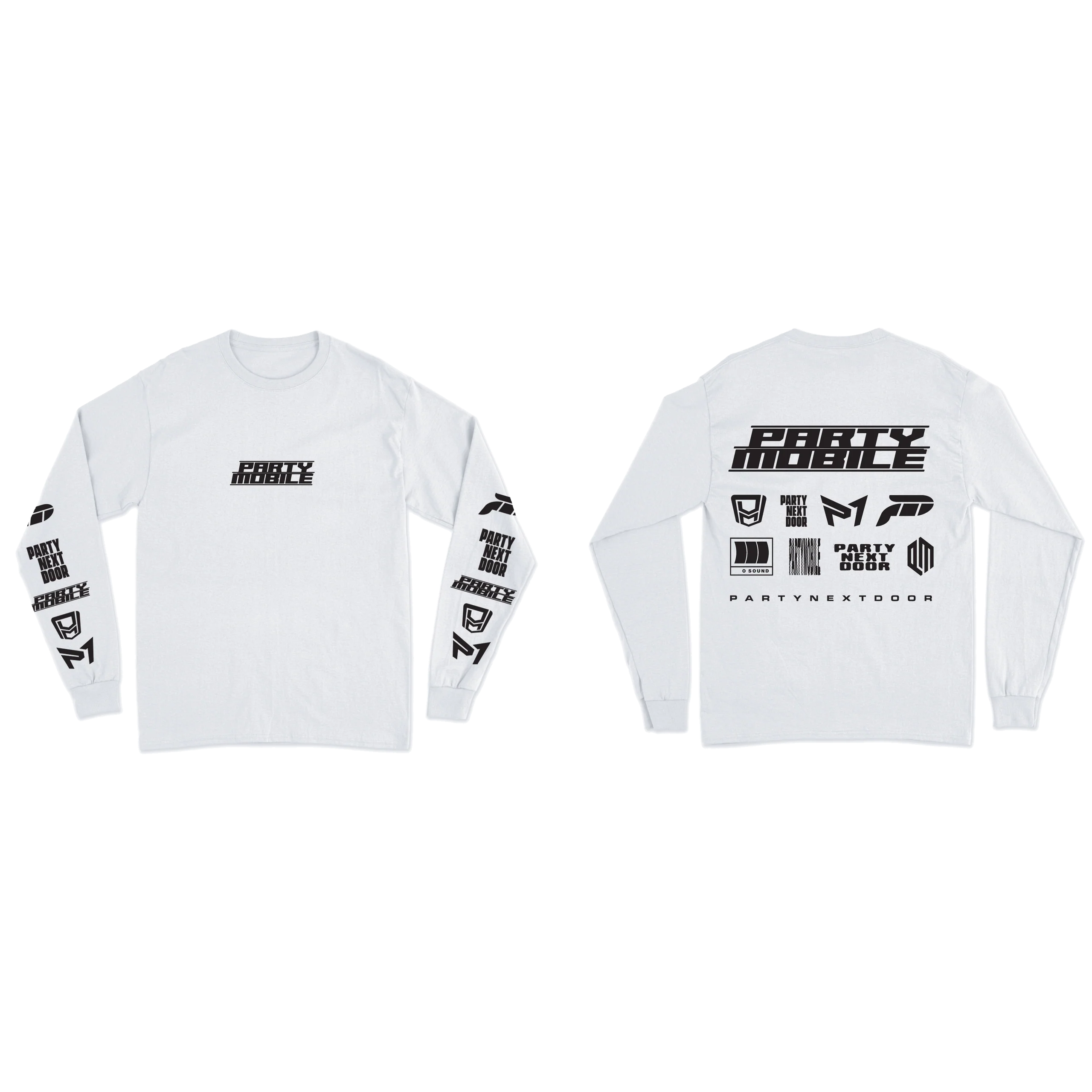 PARTYMOBILE Drop 3 Logo 长袖白色 T 恤