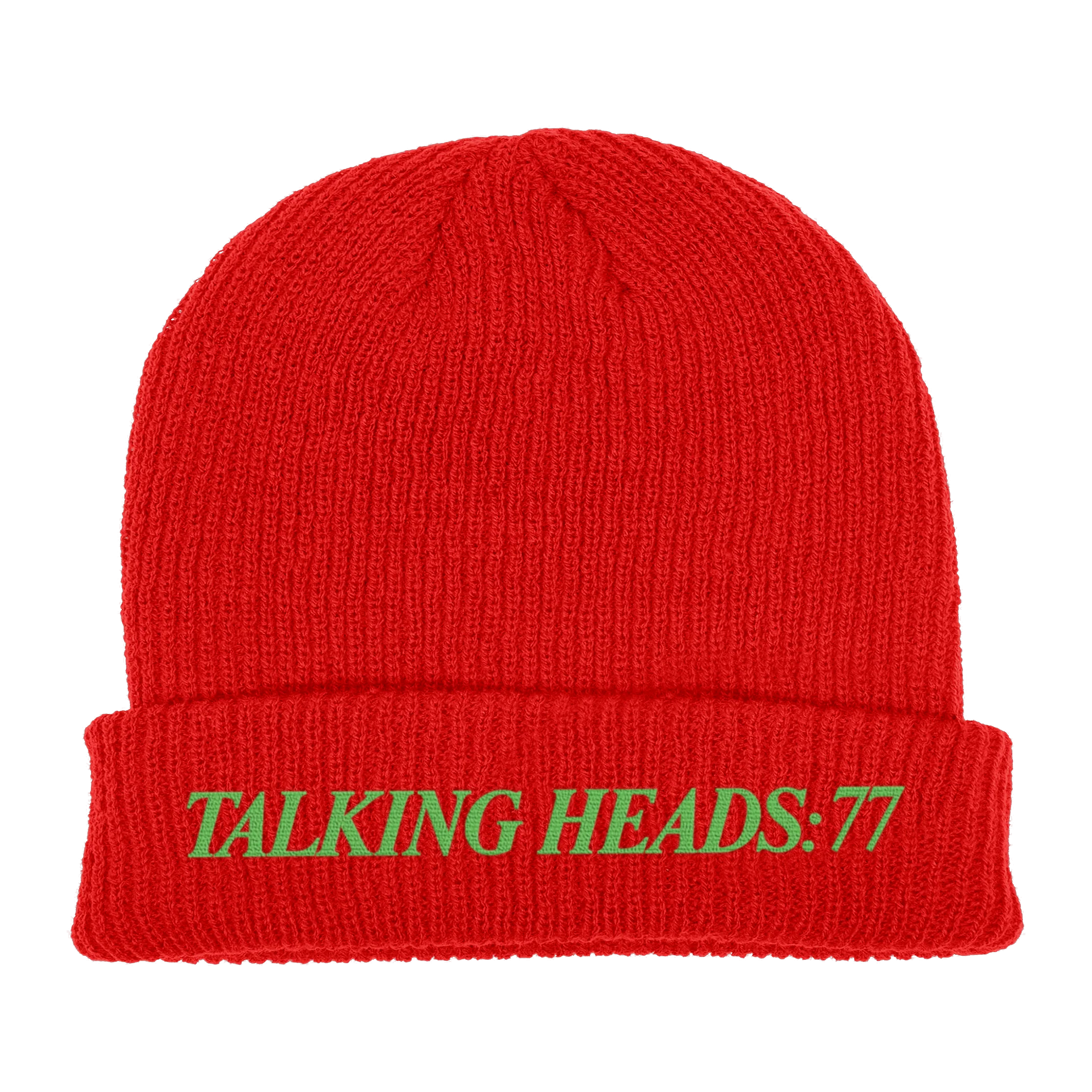 Talking Heads: 77 Red Knit Foldover Beanie