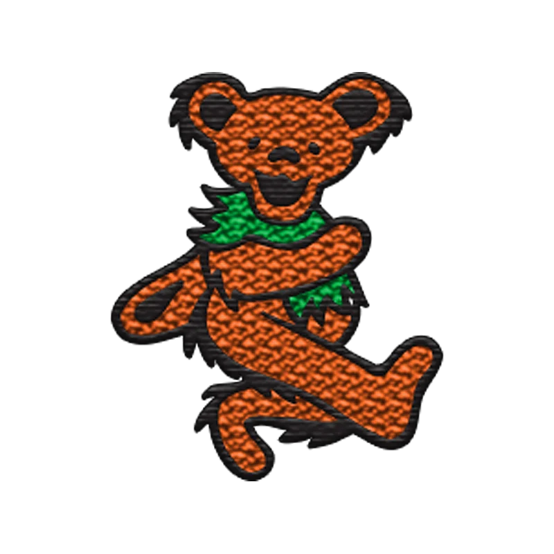 Grateful Dead Dancing Bear Chenille Patch in Orange, Dead.net Exclusive