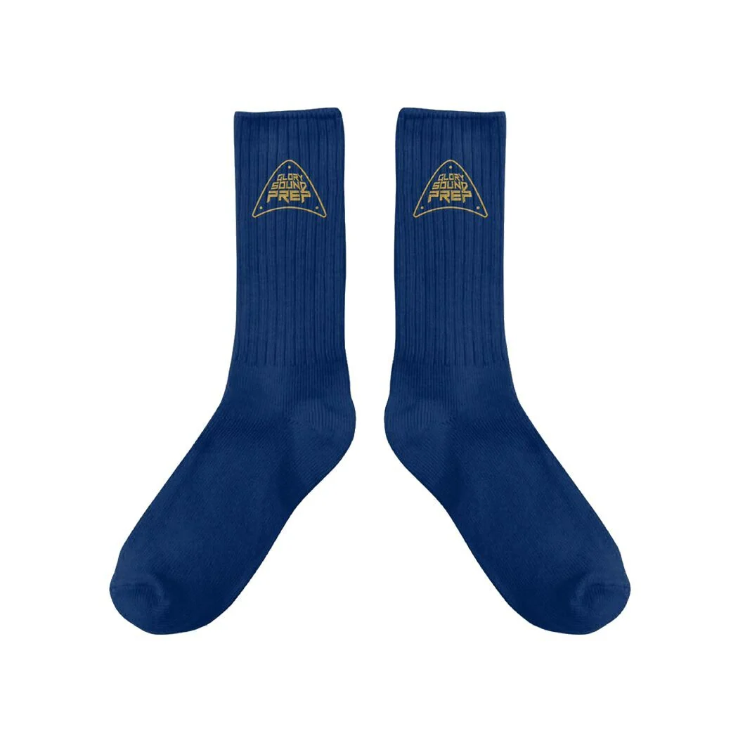 GSP Navy Socks with Gold Thread Embroidery