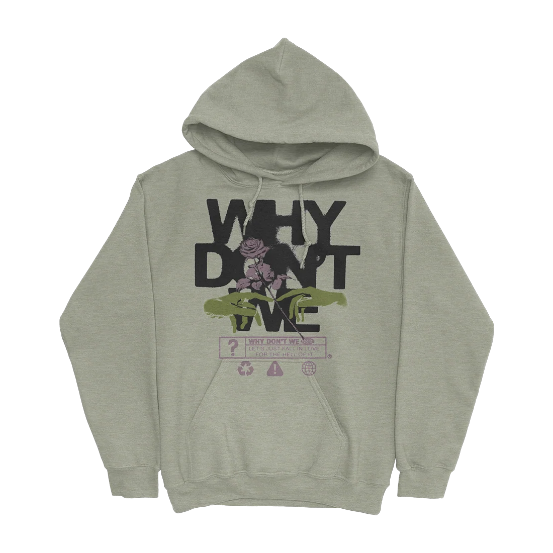 Why Don't We Fall In Love Pullover Hoodie in Cream