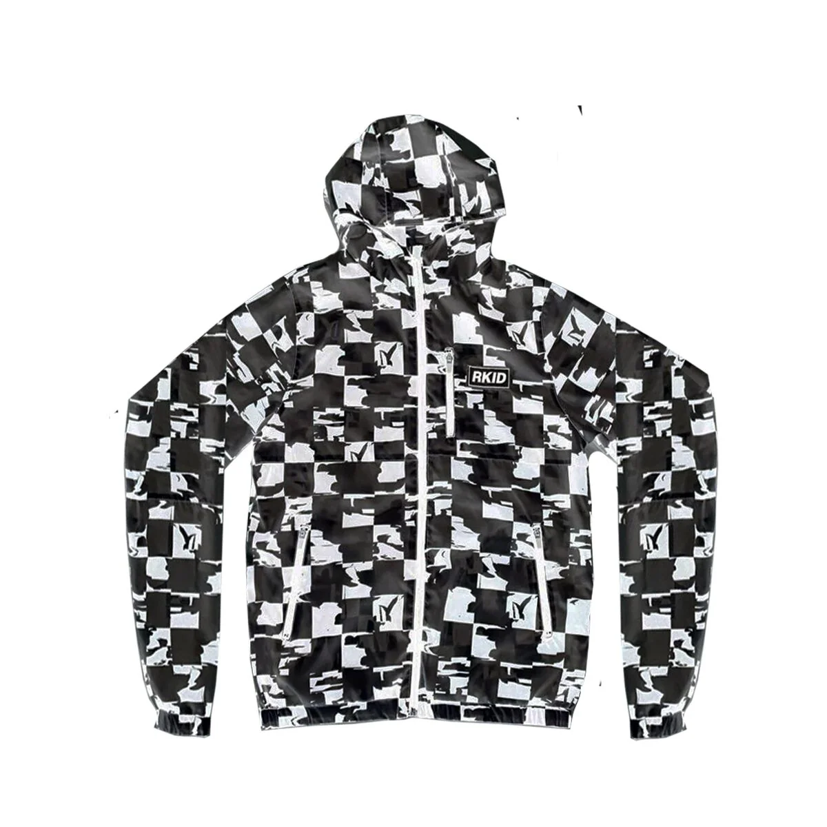 Liam Gallagher RKID Check Reversible Windbreaker in Black and White