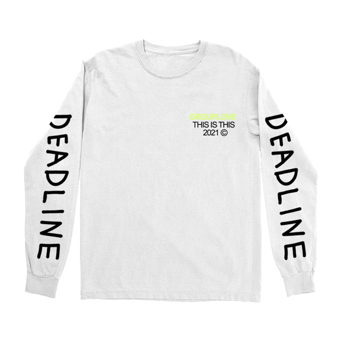 Grouplove Living on a Deadline Long Sleeve T-Shirt in White