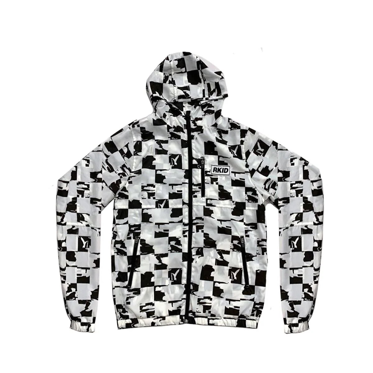 Liam Gallagher RKID Check Reversible Windbreaker in Black and White