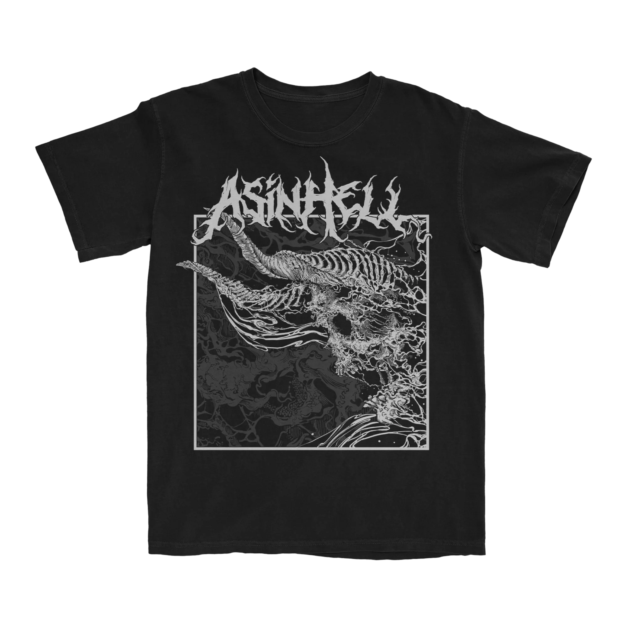 Asinhell Impii Hora Cover T-Shirt in Black, Unisex Fit