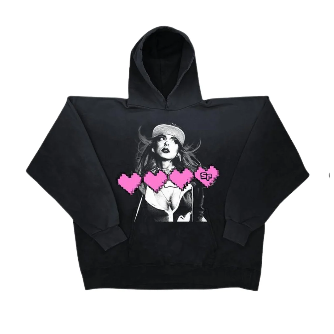 Sophie Powers Glitch Hoodie in Black Unisex Fit