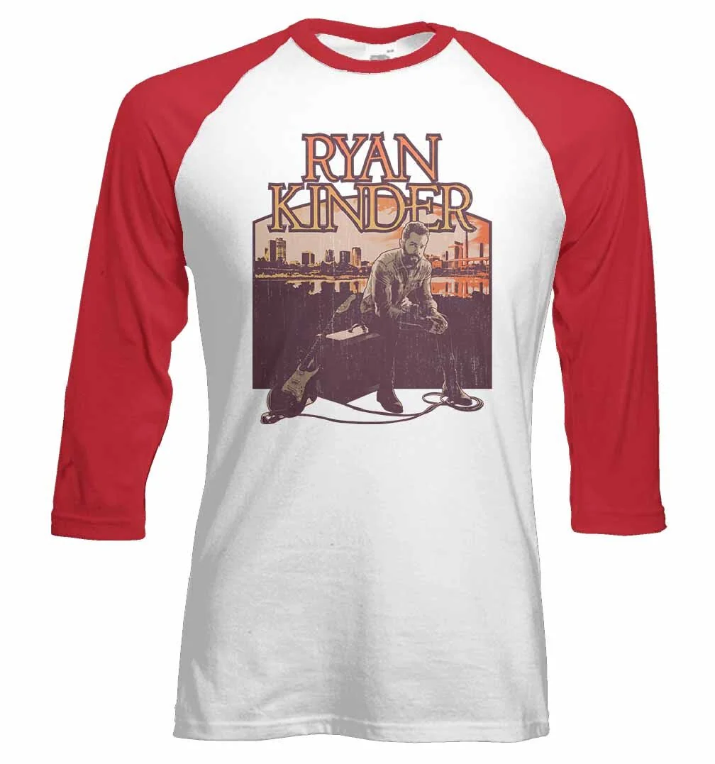 Ryan Kinder Baseball Tee with 3/4 Sleeves and Cotton Build