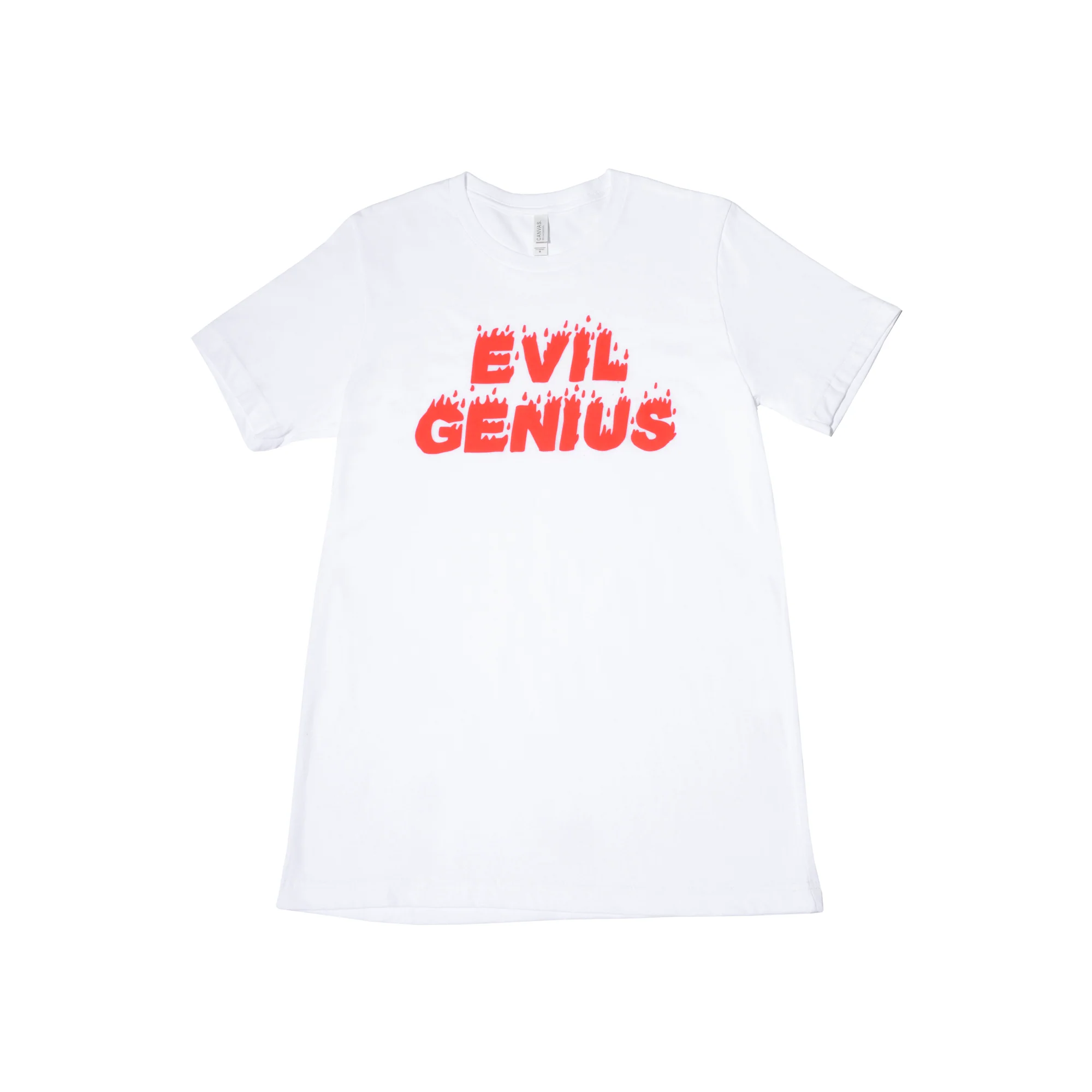 Evil Caricature Slim Fit White Cotton T-Shirt