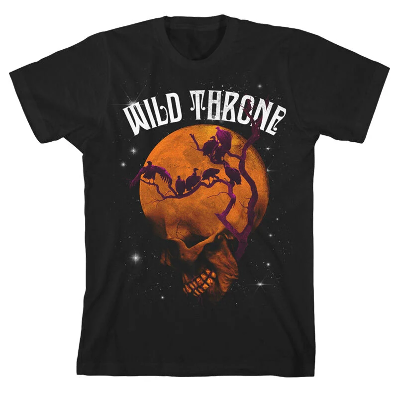 Wild Throne Moon Skull T-Shirt Black Tultex Cotton