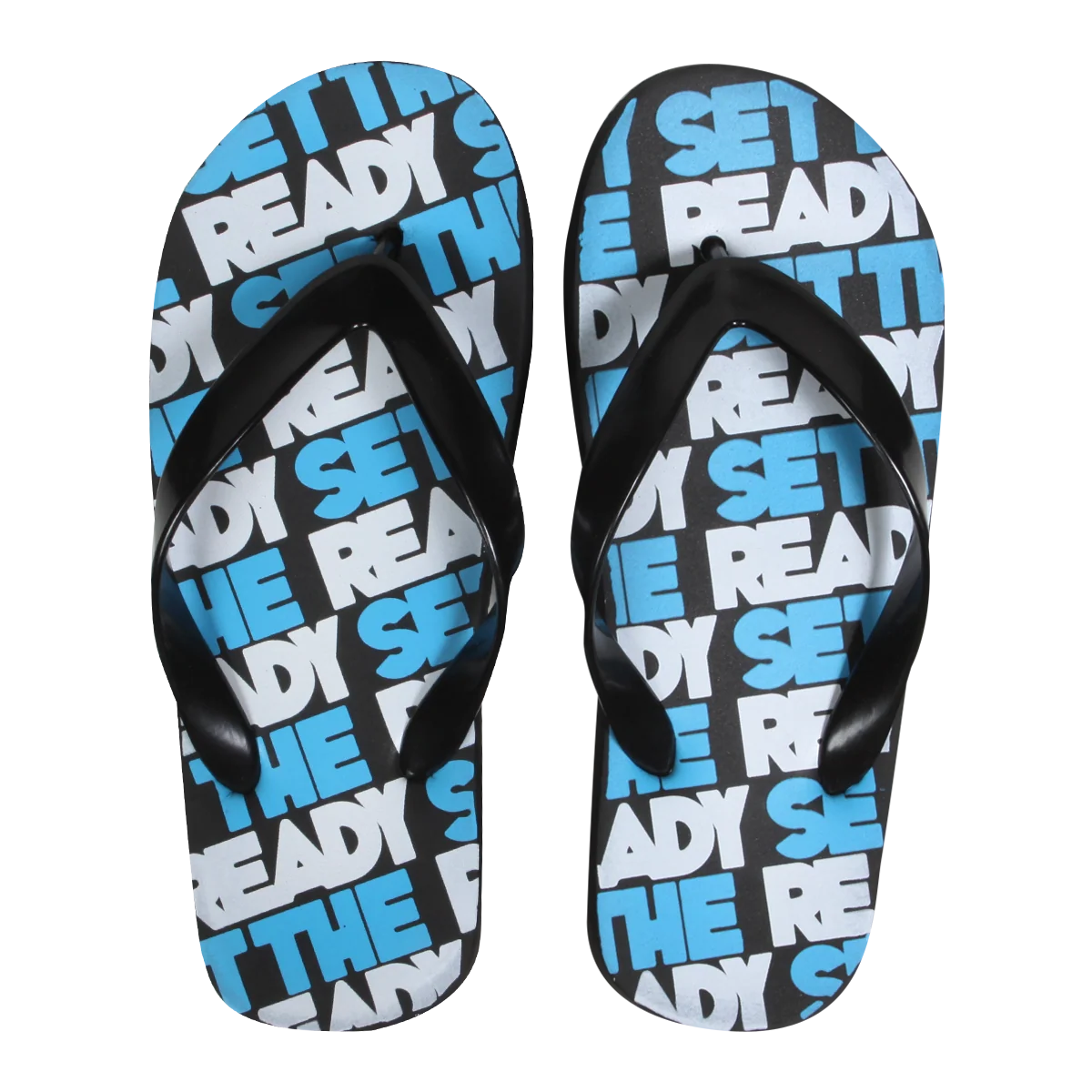 The Ready Set Logo Flip Flops with Rubber Upper