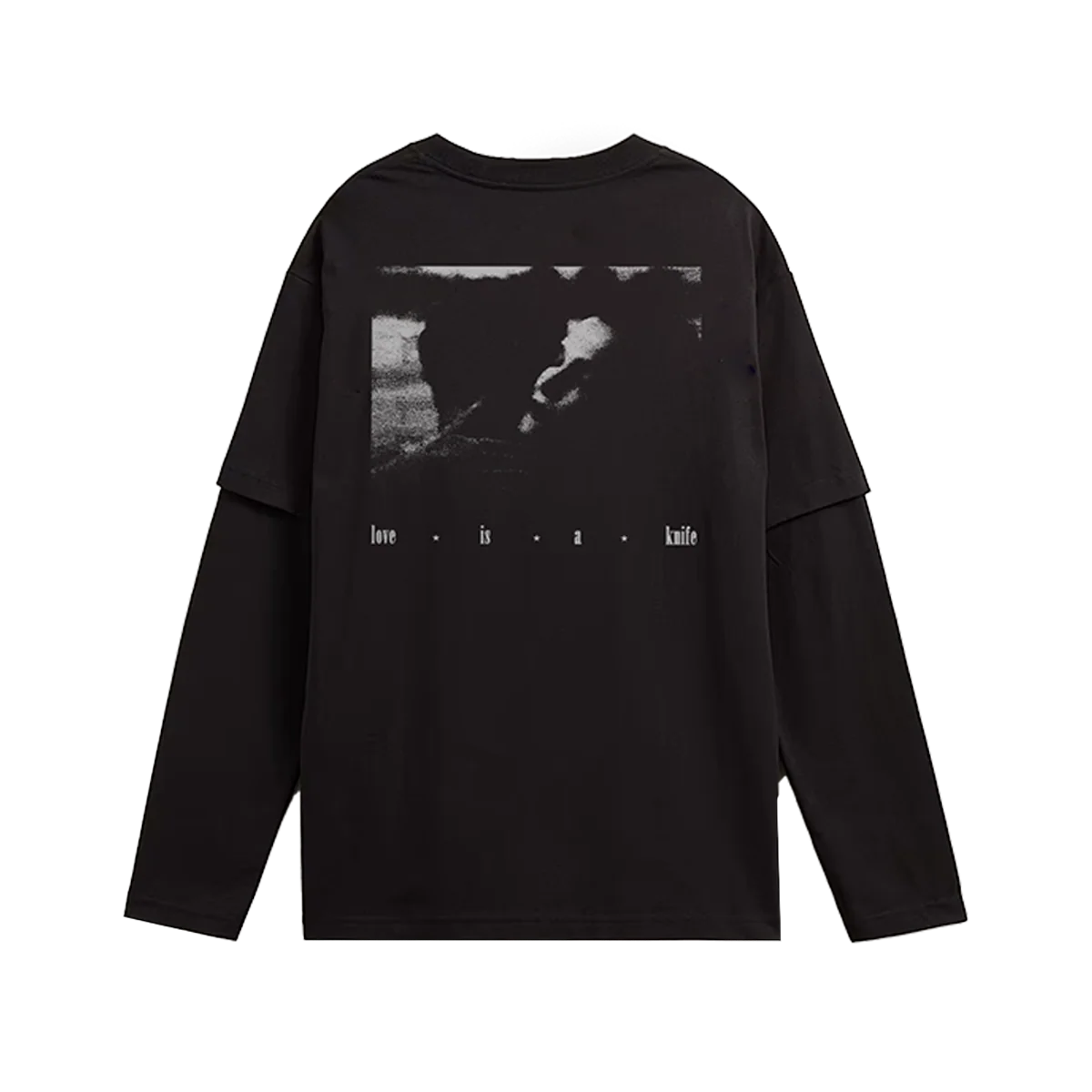 Love Is A Knife Twofer T-Shirt Black 180gsm Cotton by Artemas