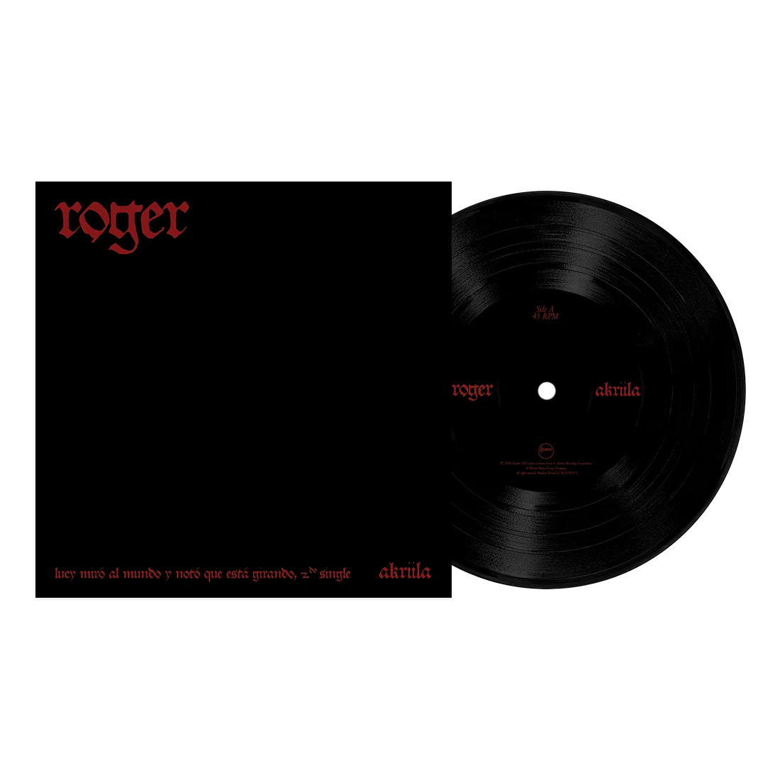 roger 7 Inch Vinyl Single with Instrumental and Exclusive B-Side