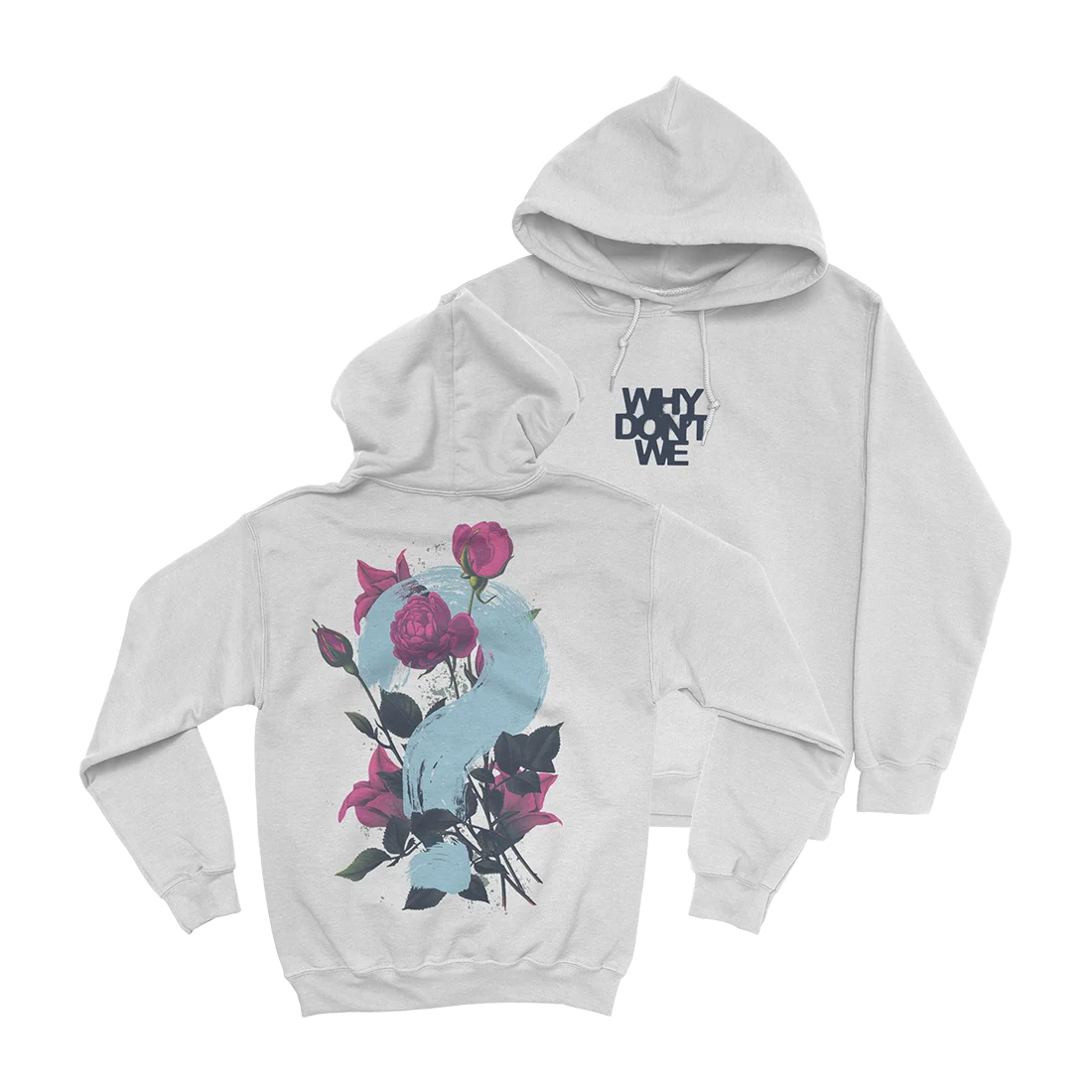 Why Don't We Flower Square Pullover Hoodie in White