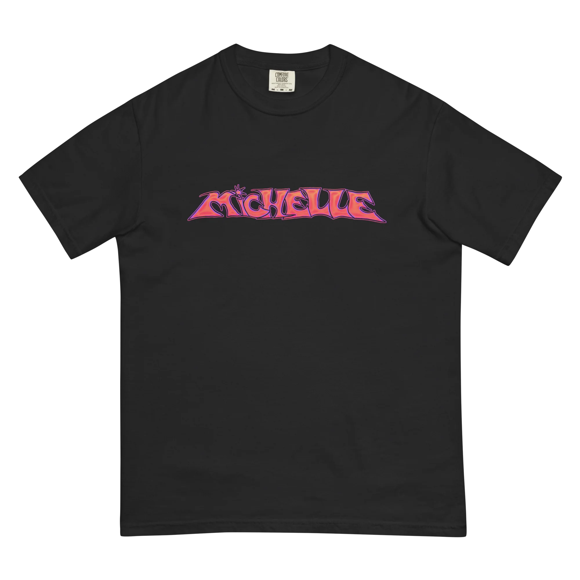MICHELLE Pink Star Logo Black Unisex Tee