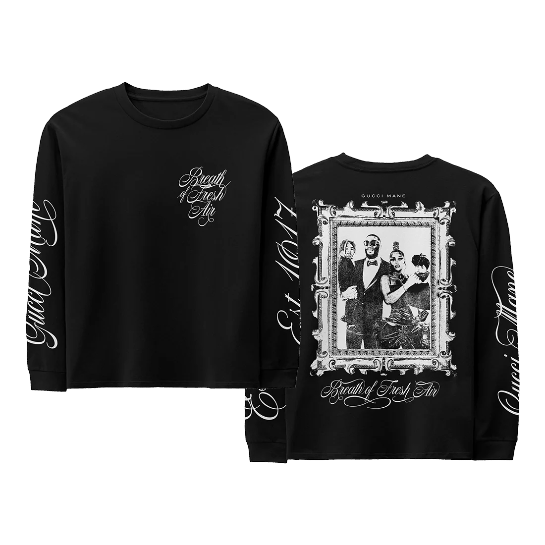 Breath of Fresh Air Long Sleeve Gucci Mane Black Unisex Tee