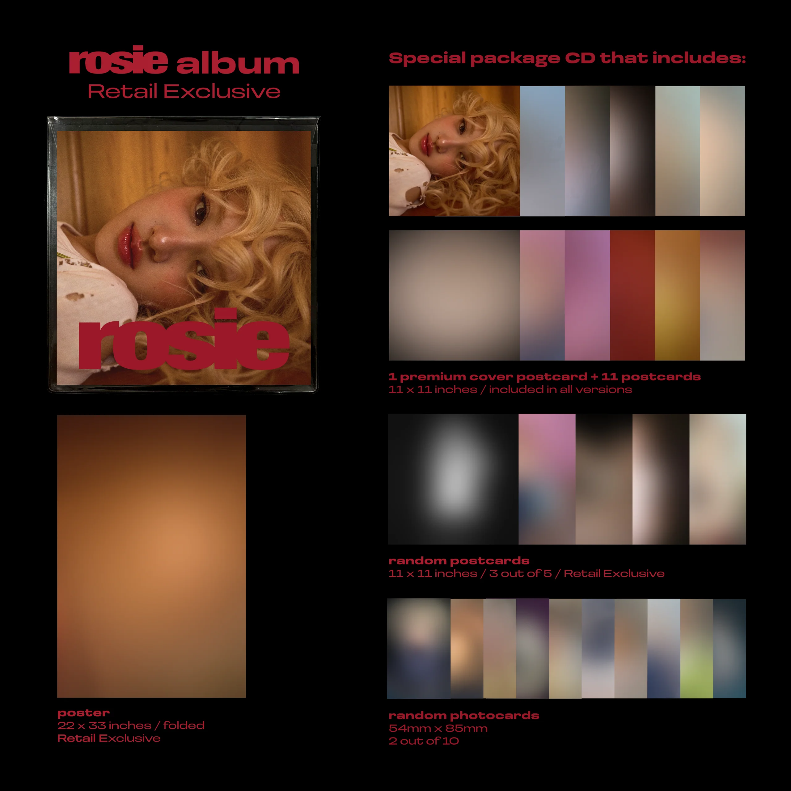 ROSÉ《rosie》专辑零售独家明信片与 CD 套装